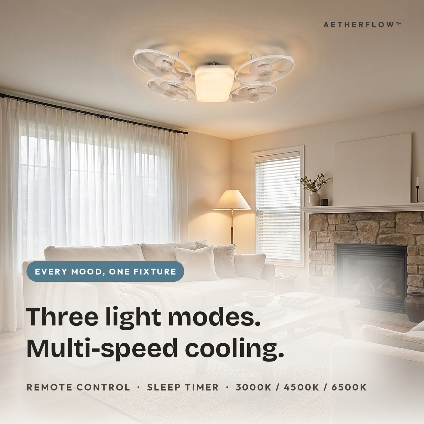 The AetherFlow™ – 2-in-1 LED Ceiling Fan Light