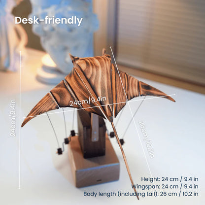 Handcrafted   Wooden   Manta   Ray   Automaton