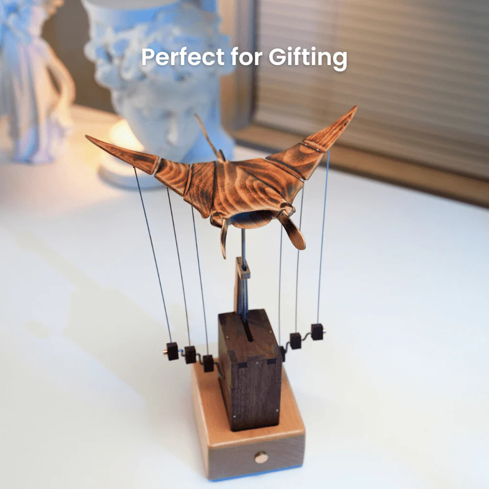 Handcrafted   Wooden   Manta   Ray   Automaton