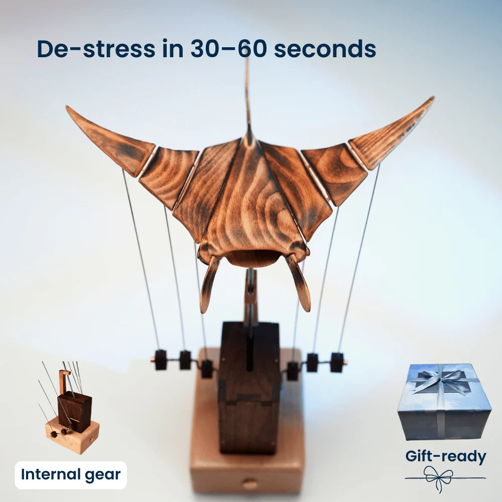 Handcrafted   Wooden   Manta   Ray   Automaton