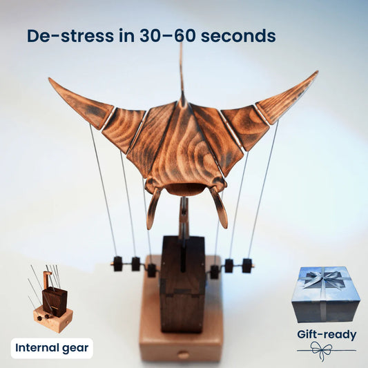 Handcrafted   Wooden   Manta   Ray   Automaton