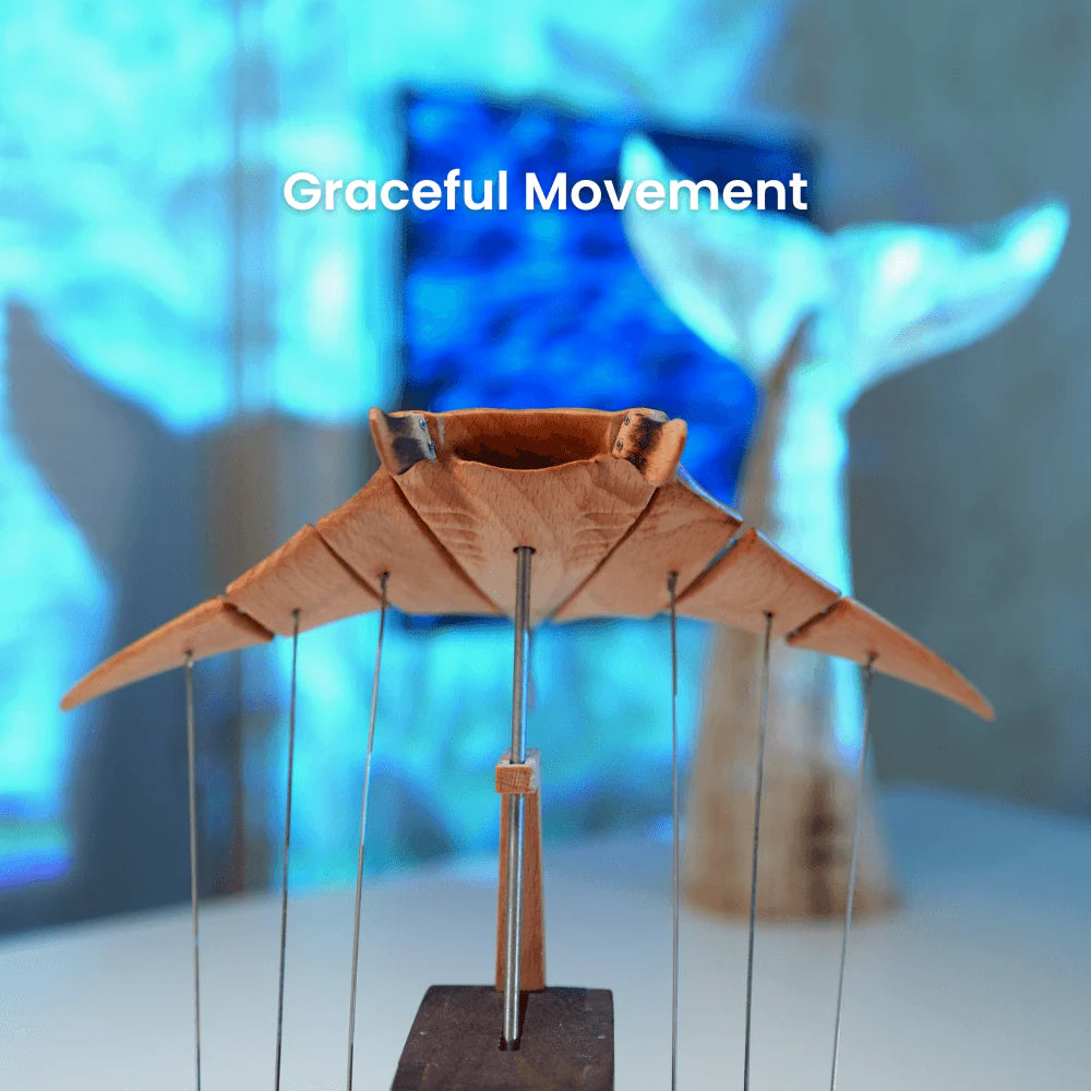 Handcrafted   Wooden   Manta   Ray   Automaton