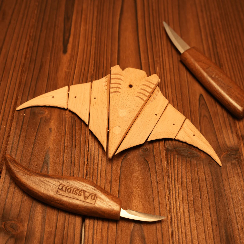 Handcrafted   Wooden   Manta   Ray   Automaton