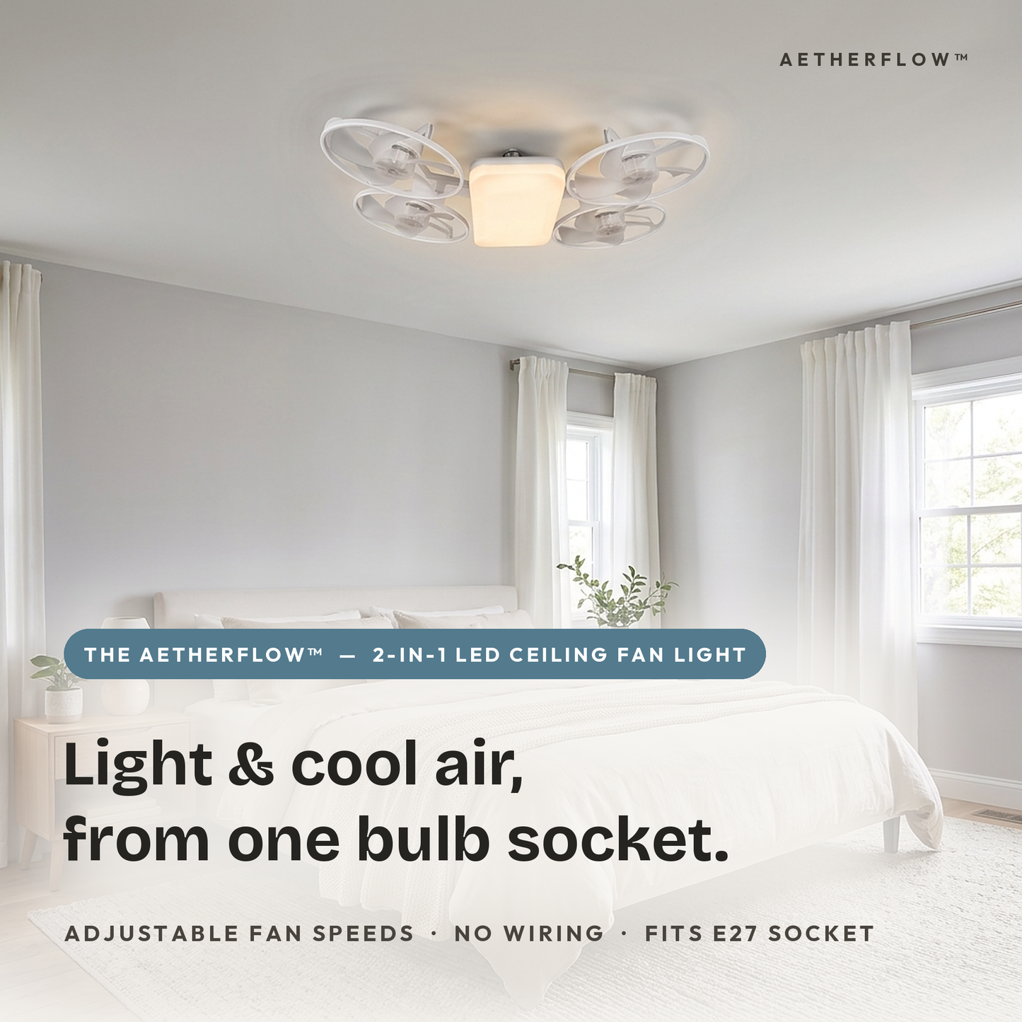 The AetherFlow™ – 2-in-1 LED Ceiling Fan Light