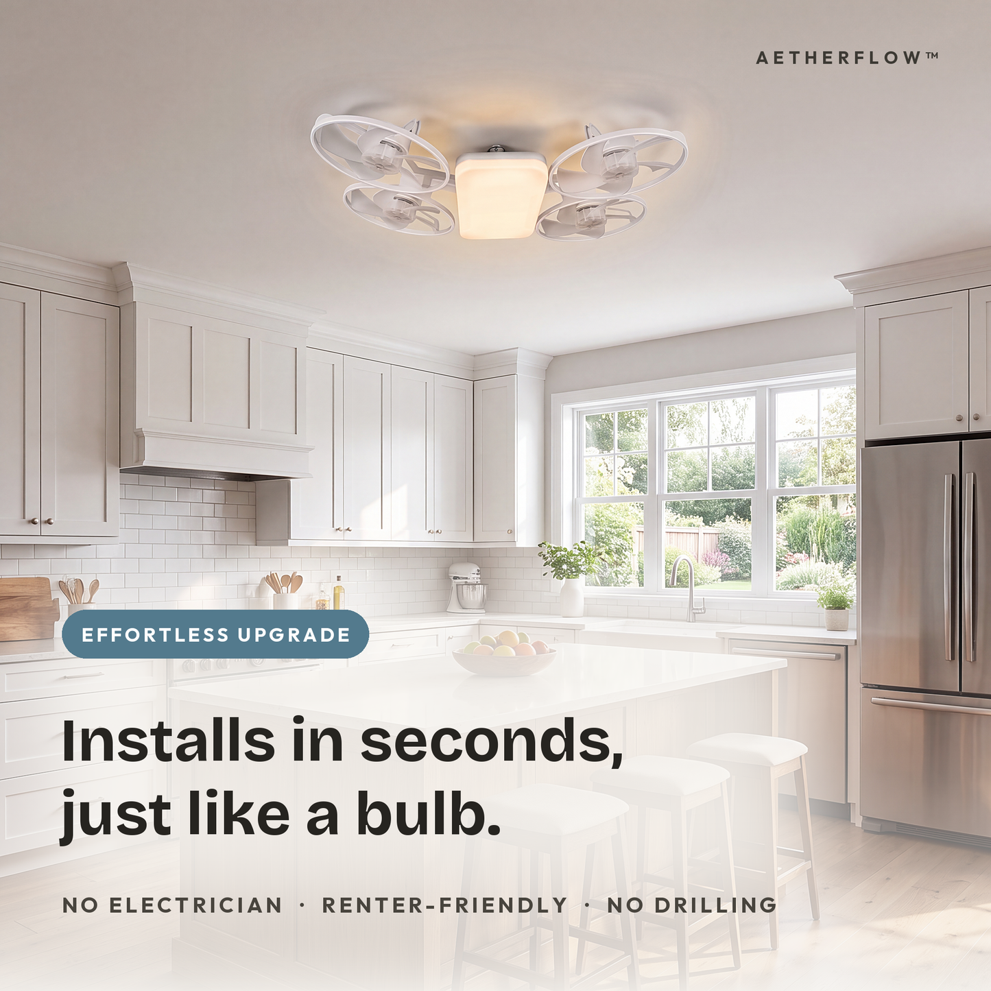 The AetherFlow™ – 2-in-1 LED Ceiling Fan Light